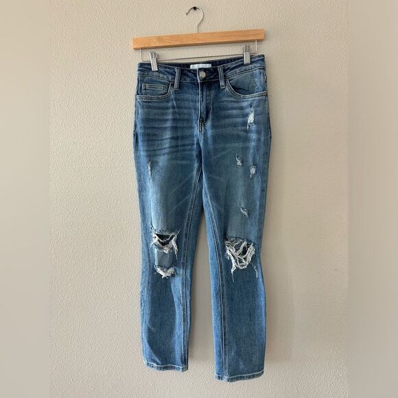 Vervet Dreamland Distressed Stretch Boyfriend Denim Jeans Size 24 - Picture 1 of 9